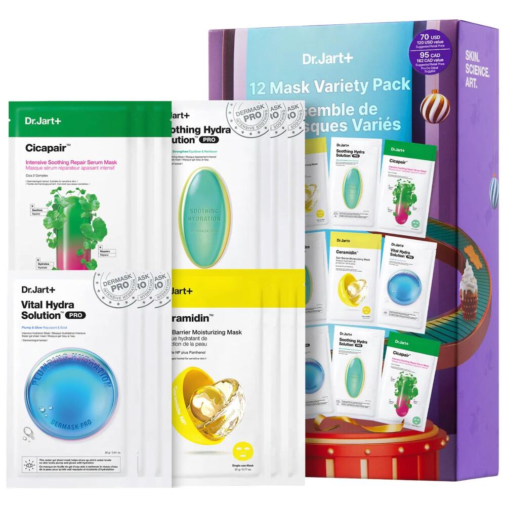 New Dr. Jart 12 face Mask Variety Pack Limited Edition Skin Care Gift Set kit
